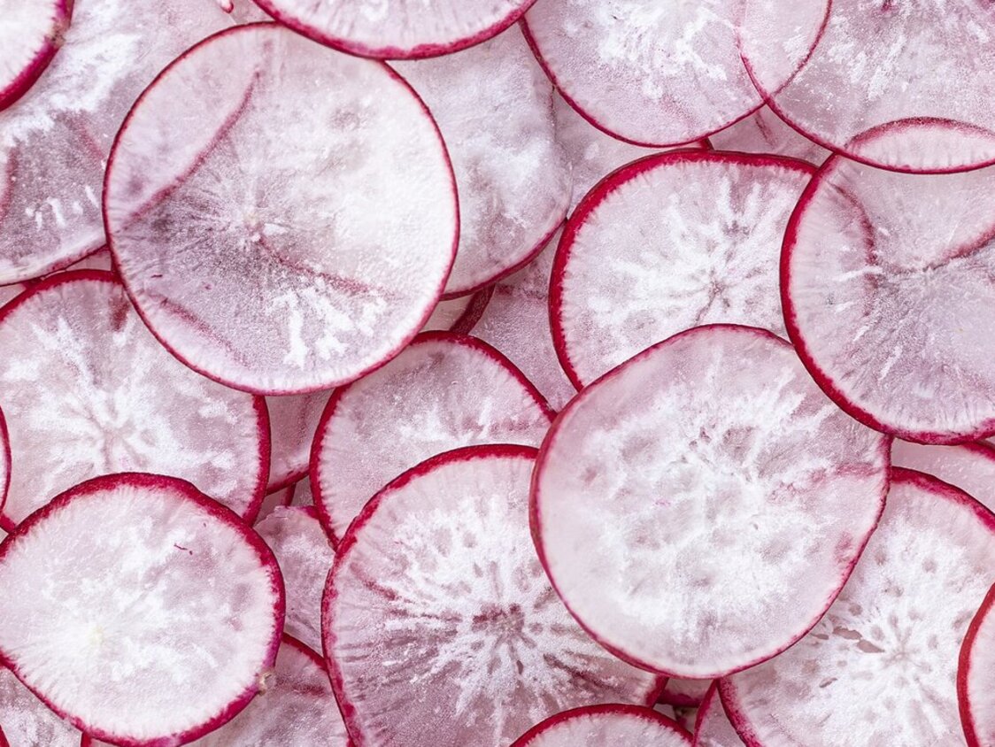 Geschnittene Radieschen