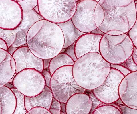 Geschnittene Radieschen