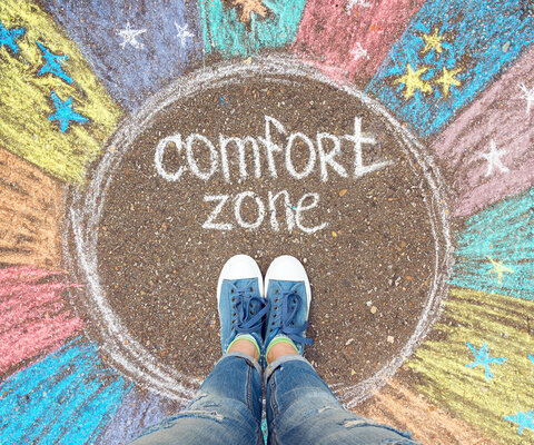 Kreidezeichnung am Boden