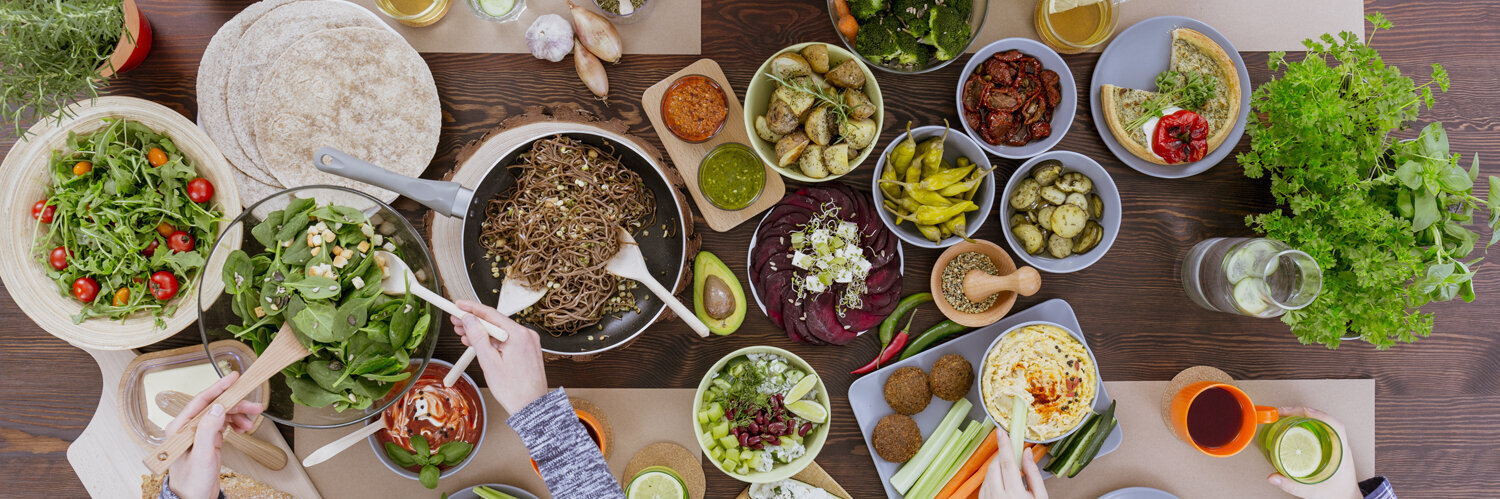 Healthy,And,Colorful,Diet,Meal,With,Friends,,Top,View