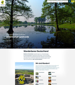 Screenshot einer Seite zum Thema "wanderbares Deutschland"