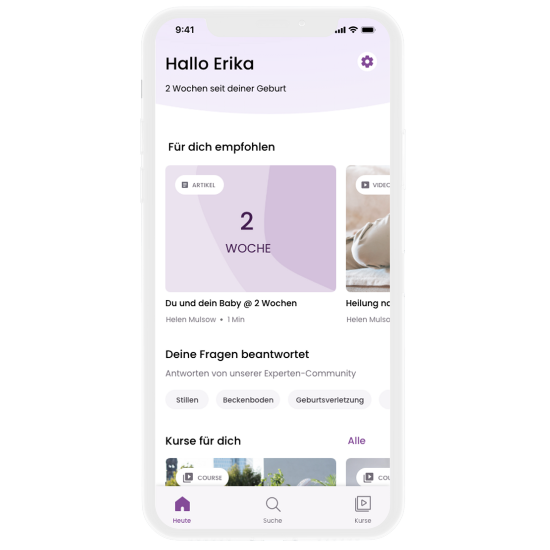 Ein Screenshot von der Mama-App von Keleya.