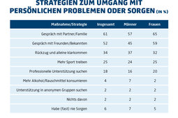 Eine Grafik über Strategien zum Umgang mit persönlichen Problemen