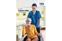 Die Broschüre Ratgeber Pflege wird dargestellt.