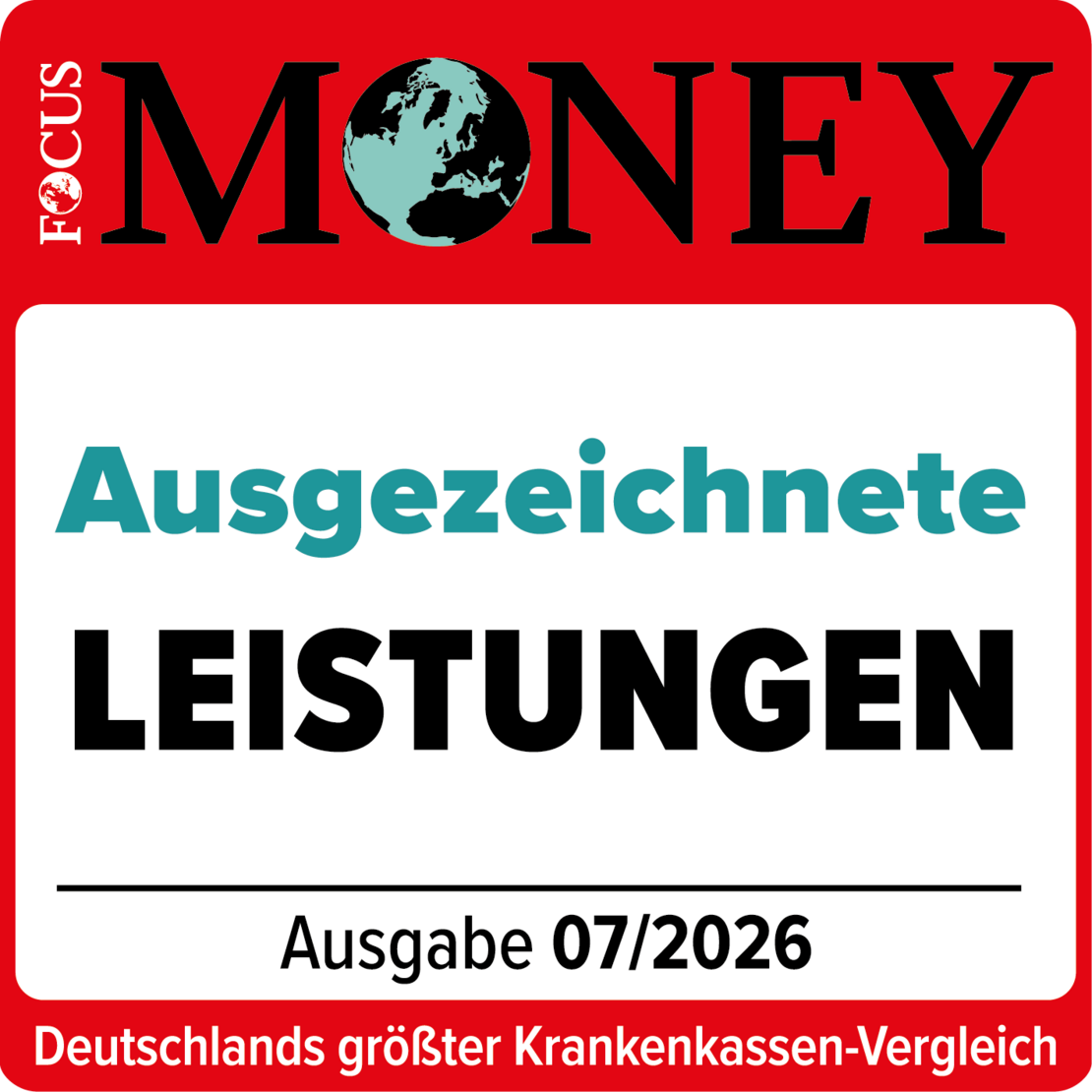 Focus Money Siegel "Ausgezeichnete Leistungen"