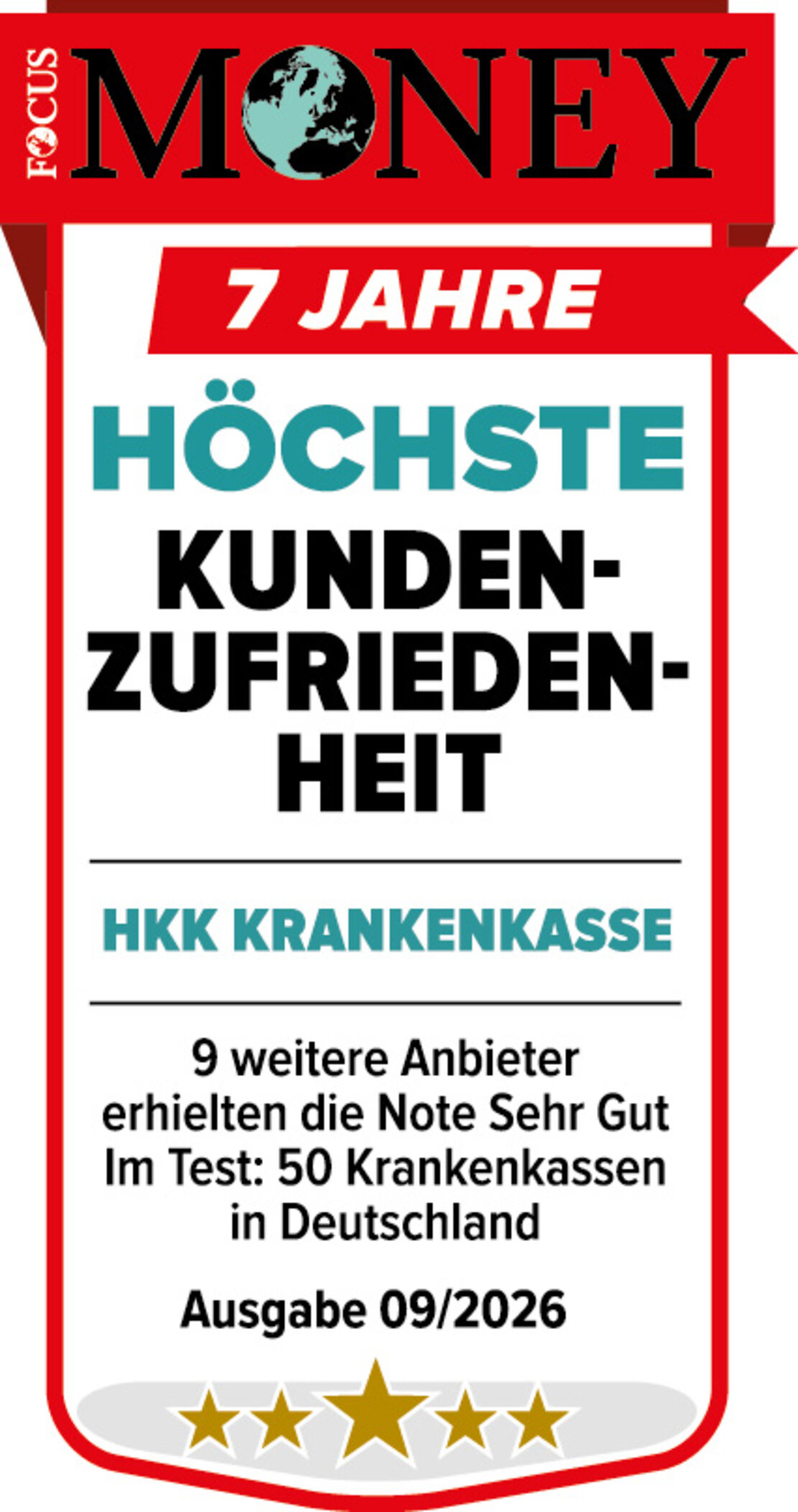 Focus Money Siegel Höchste Kundenzufriedenheit