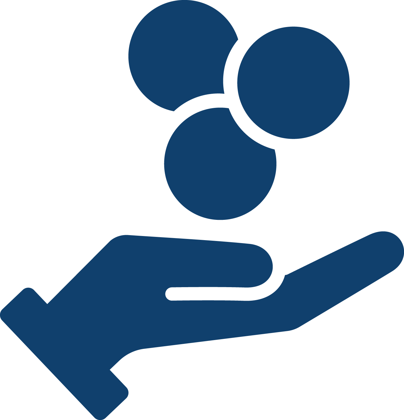 tarifvertrag_blau Das blaue Icon zeigt eine Hand in die Geldmünzen fallen.